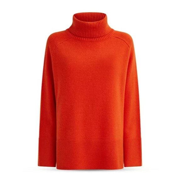 REISS Edina Cashmere Blend Roll Neck Sweater in Orange Size L - Picture 2 of 13